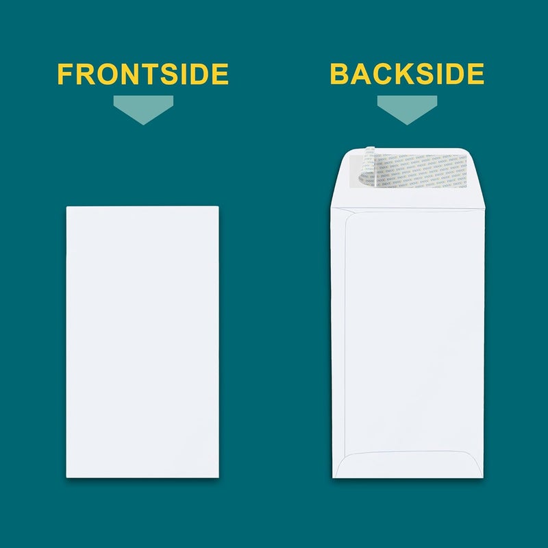 EnDoc #7 Money Envelopes for Cash - 500 Pack - White Coin Envelopes Self Seal - Cash Envelopes Peel & Seal - Small Envelopes for Money, Credit Cards, Gift Cards, Storage, Small Parts, Seeds - 28 lb Paper - Image 2